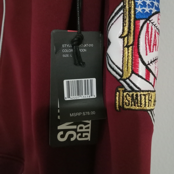 Burgundy Smith and Graham track jacket size large - Picture 2 of 2